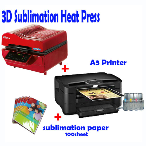 Heat Press Multi-Function 3D Sublimation Machine 2800W 3D Vacuum  Sublimation Set