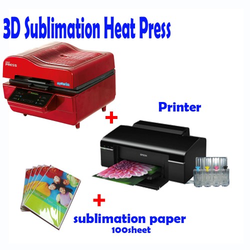 red colour heat press printer sublimation