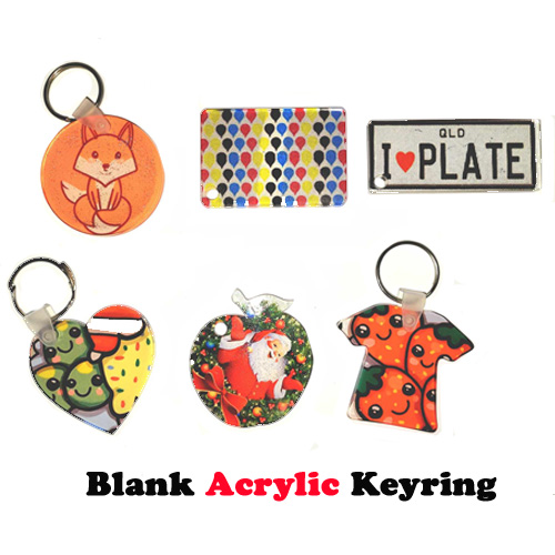 Blank Acrylic Keyring for Sublimation Heat Transfer Printing