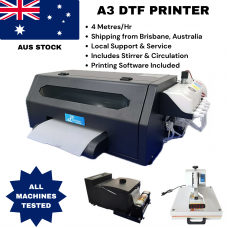 DTF XP600 Single Head A3 Printer + Powder Shaker and Oven Fully Auto All in One + 40x60 Heat Press