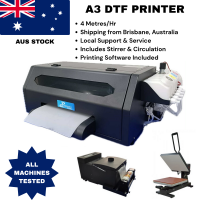 DTF XP600 Single Head A3 Printer + Powder Shaker and Oven Fully Auto All in One + 38x45 Auto Open Heat Press