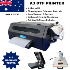 DTF XP600 Single Head A3 Printer + Mini Film Oven Heater Powder Dryer + 40x60 Flat Base Heat press