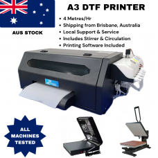 DTF XP600 Single Head A3 Printer + Mini Film Oven Heater Powder Dryer + 38X45 Auto Open Heat Press