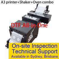 DTF A3 size Printer + Mini Film Oven Heater Powder Dryer + 40x60 Flat Base  Heat press