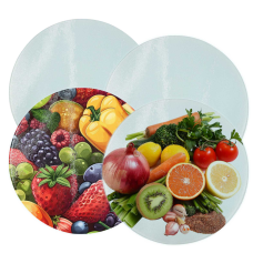 Glass Photo CUTTING BOARD 30cm Round Heat Transfer SUBLIMATION INK heat press
