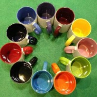Inner Colour and Handle 11oz Ceramic MUGS with gift box for DYE SUBLIMATION INK