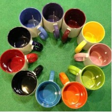 Inner Colour and Handle 11oz Ceramic MUGS with gift box for DYE SUBLIMATION INK