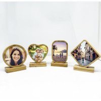Bamboo Desktop Photo Frame with Magnetic Base for Sublimation Printing Heat Pressing