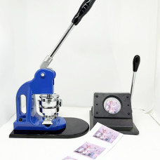 Badge Maker Button Pin Machine with 100 Free Parts kit and Trimmer