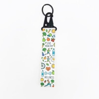 Blank Polyester Key Chain with Metal Ring and Carabiner for Sublimation Printing Heat Pressing