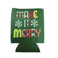 Foldable Can Koozie Stubby Holder Cooler PRE PRINTED MAKE IT MERRY Foldable Can Koozie Stubby Holder Cooler PRE PRINTED MAKE IT MERRY