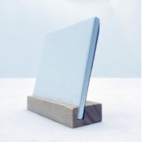 2in1 Ceramic Tile Coaster Photo Frame with Cork Base and Bamboo Base