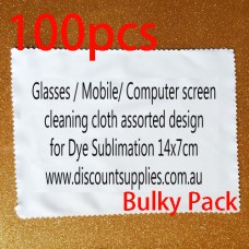100x pcs/box Glasses / Mobile/ Computer screen cleaning cloth assorted design for Dye Sublimation 14x17cm